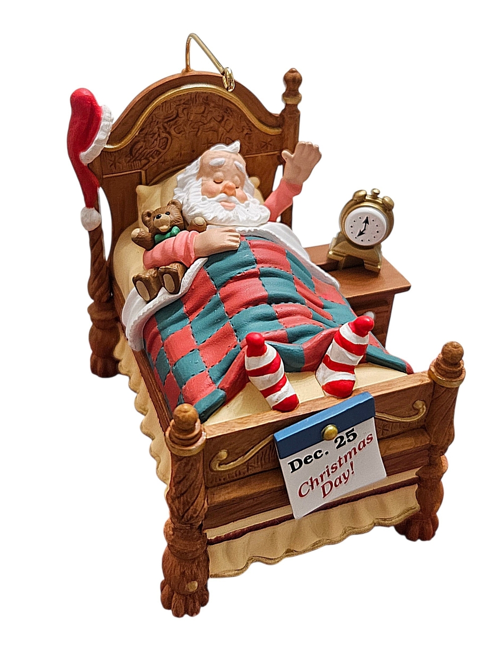 Vintage 2001 Hallmark Keepsake Ornament Santa with Wind-Up Action - Picture 2 of 4